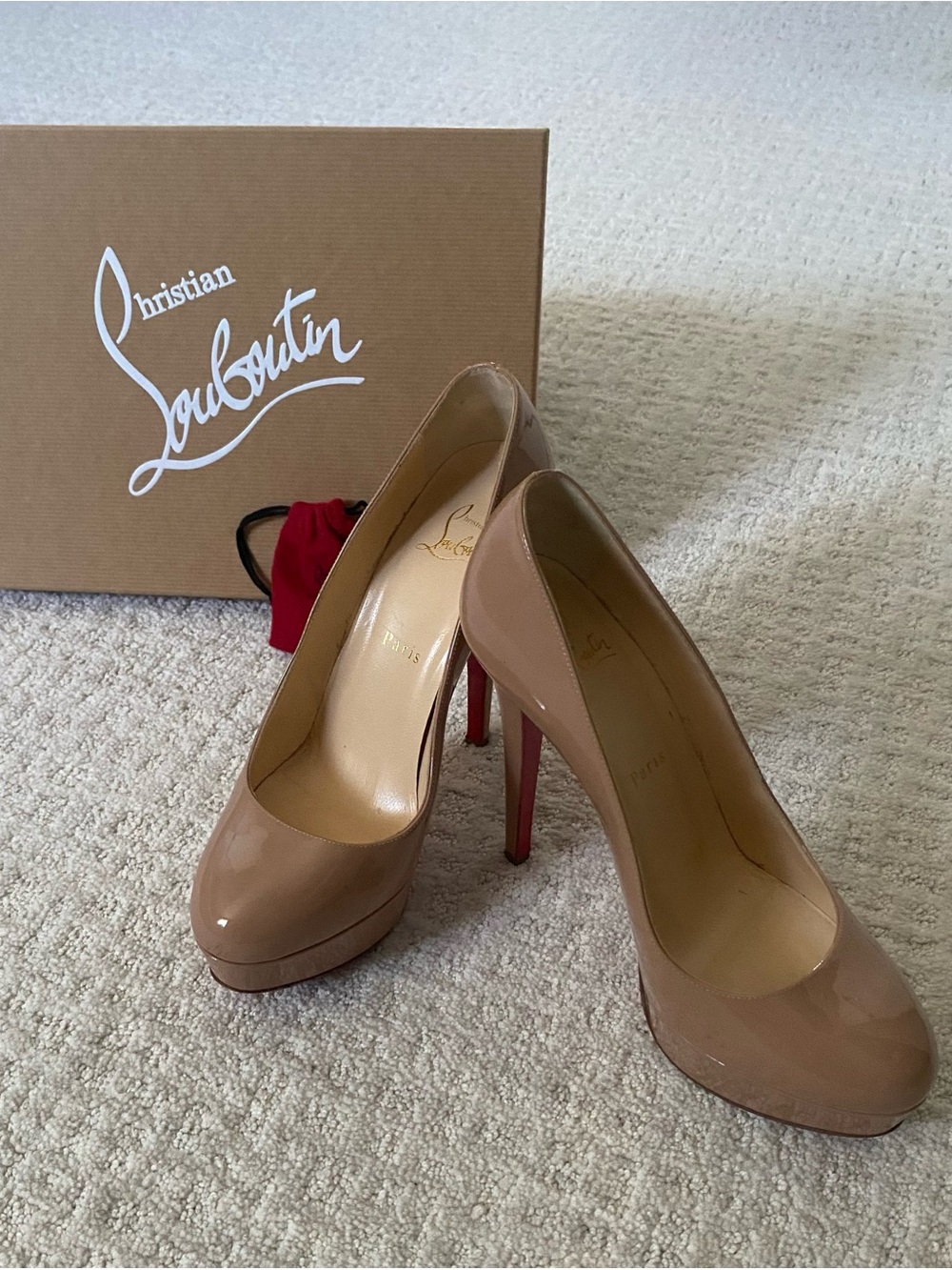 Christian Louboutin Nude Patent ‘Bianca’ Pumps